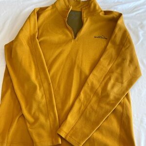 Men’s Eddie Bauer Dark Yellow Quarter Zip XL Tall Pullover